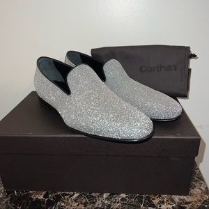 Corthay
Oscar Glitter Leather Slip-On Shoes